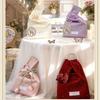 Retro Tulip Wrist Bags Washable Handheld Gift Jewelry Bags Crystal Satin Shining Small Bucket Bags For Girl Lady Women Female