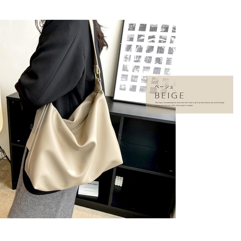 Gisele Women's Large Capacity Tote Bag, Lightweight, Crossbody Shoulder Bag, A4 Size, Leather-Look PU Leather, Perfect for School or Commuting,