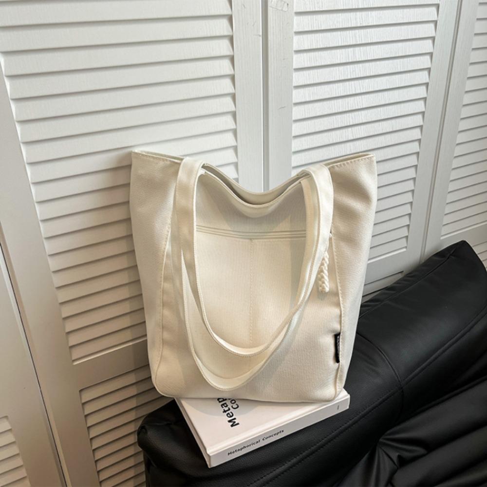 

Wear Resistant One Shoulder Bag Large Capacity Women Handbag Multifunctional Canvas Tote Bag Women белый