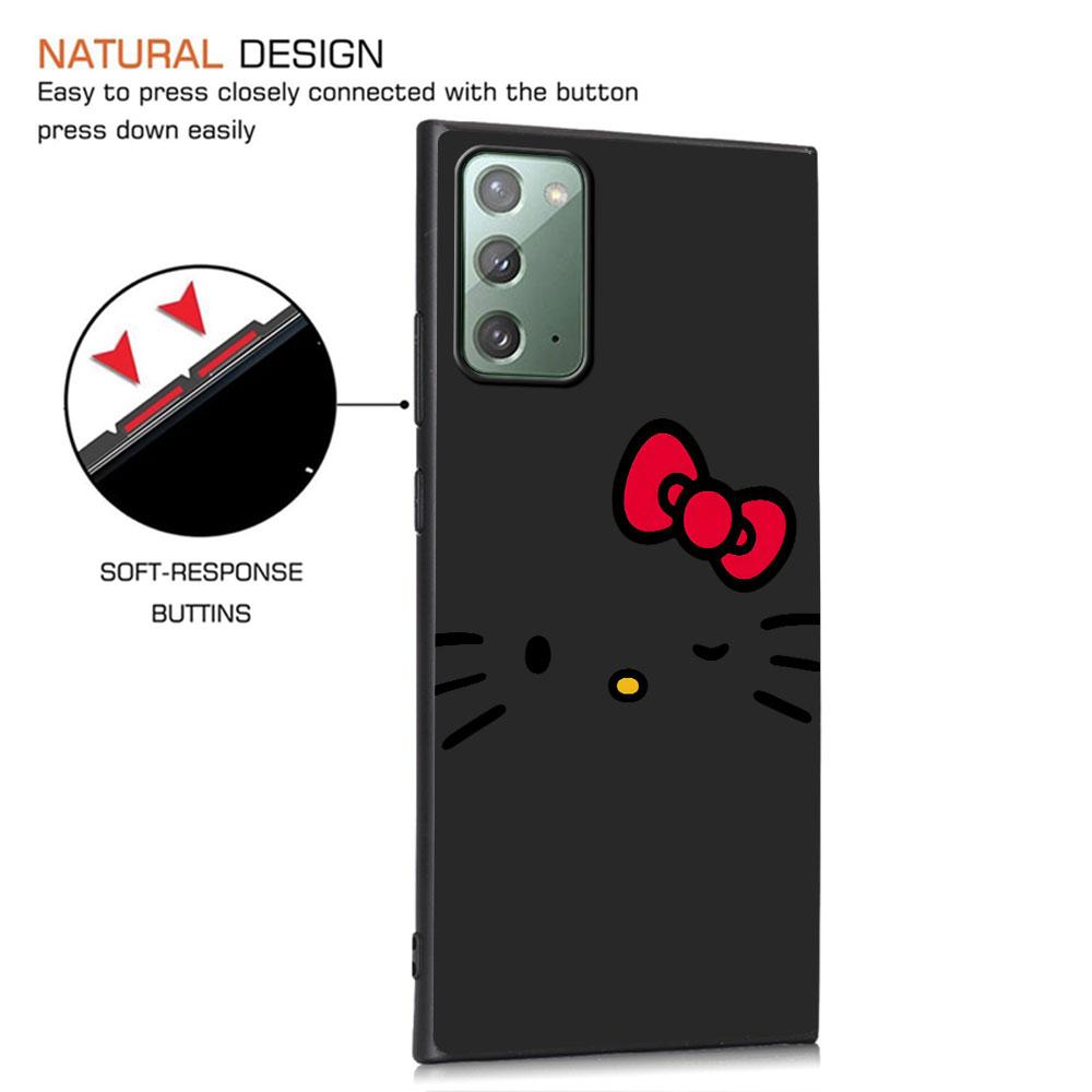 Cute Hello Kitty Case for Samsung Galaxy Note 20 Ultra 10 Plus 9 8 TPU Phone Cover Note 10 Lite Black Soft Shell Funda Capa