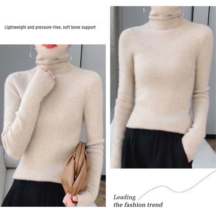 2023 Women's High Neck Slim Fit Knit Base Layer for Autumn/Winter