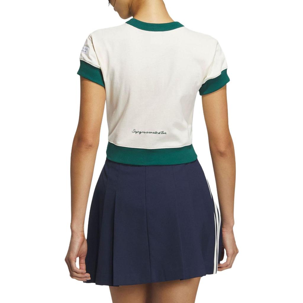 (WMNS) Adidas Originals X Notitle Tennis T-Shirts 'White Green' Women's IN1078