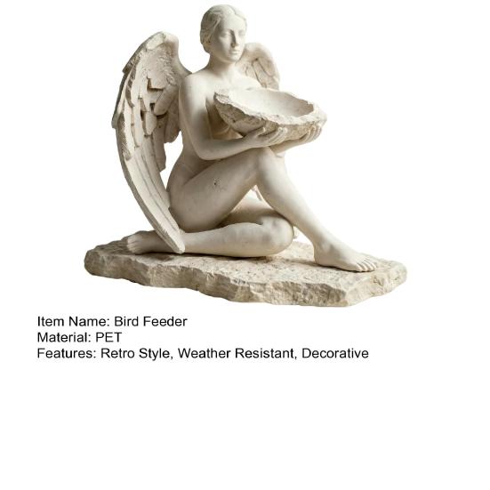 Goddess Statue Bird Feeder Retro Angel Figurine Garden Bird Feeder Artistic Outdoor Bird Feeder for Patio Backyard Porch Decoration