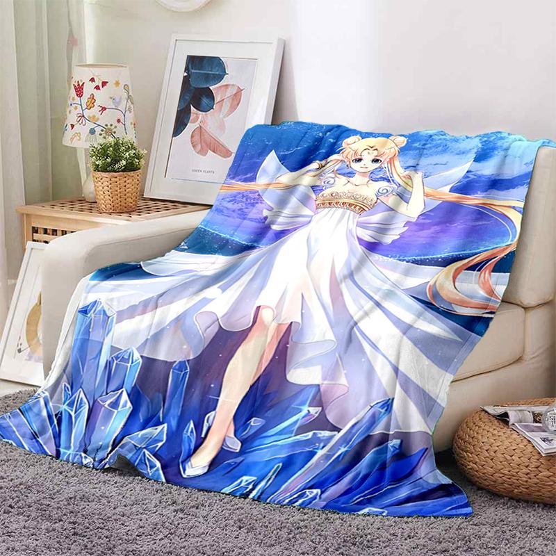 Sailor Moon Anime Fashion Cartoon Monster Flannel Fluffy Fleece Throw Blanket Children and Adult Gift Sofa Travel