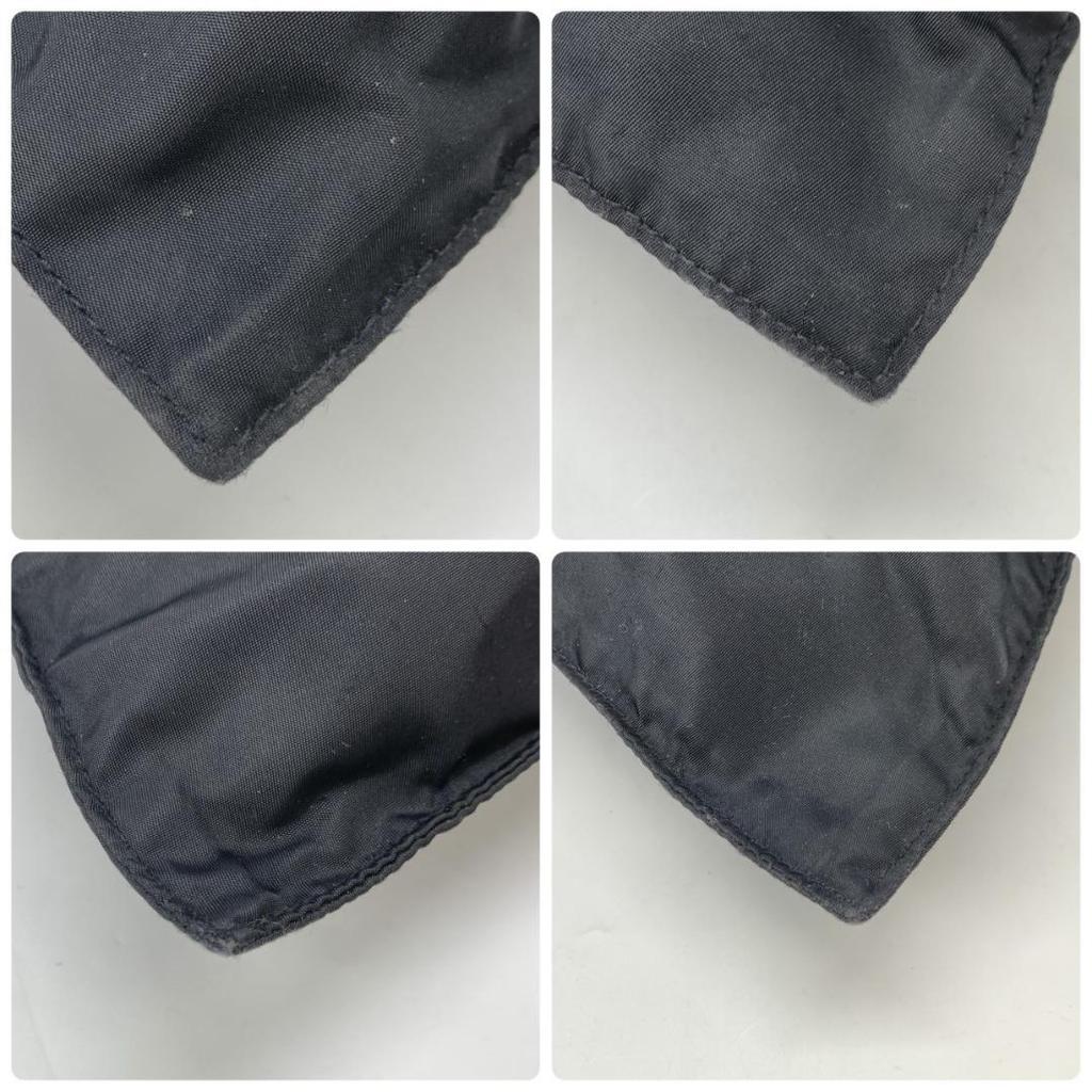 PRADA Tote Bag Handbag Business Tessuto Nylon Black Triangle Logo Plate Auth