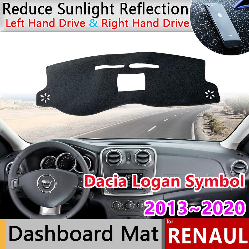 Car Dashboard Cover Dash Board Mat Carpet Pad for Renault Dacia Logan Symbol MCV 2 II 2013~ Sunshade Cape Cushion Accessorie