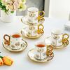 6 Cups 6 Saucers Ceramic Light Luxury Coffee Cup European High-end Exquisite British Cup and Saucer Tea Set