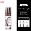 Uni Fineliner Zeichenstift für Skizze Anime Manga Haken, PIN-200 Wasserbasis Wasserdicht Verschiedene Unterschiedliche Strichstärken Kalibrierter Marker
