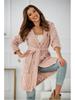 Women's Plus Size Knitted Hoodie Cardigan with Belt - Long Sleeve, 8 Color Options, 2024 Collection