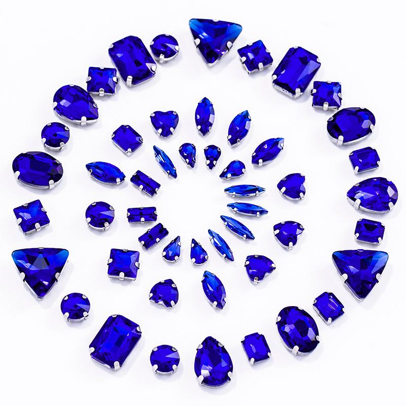 Sliver Claw Rhinestones Setting Shape Mix Clear Jelly Candy AB Glass Crystal Sew On Rhinestone Wedding Dress Shoes Bags DIY Trim