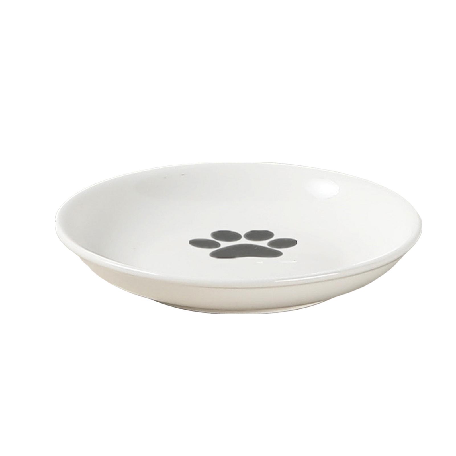 

Whisker-Friendly Cat Bowl Wide Cat Wet Feeding Bowls Ceramic Food Bowl with Stand for Kitten Puppy Food Water Feeding