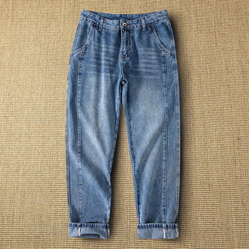 

FAPAI Men s Cotton Blend Washed Straight-Leg Jeans 3XL