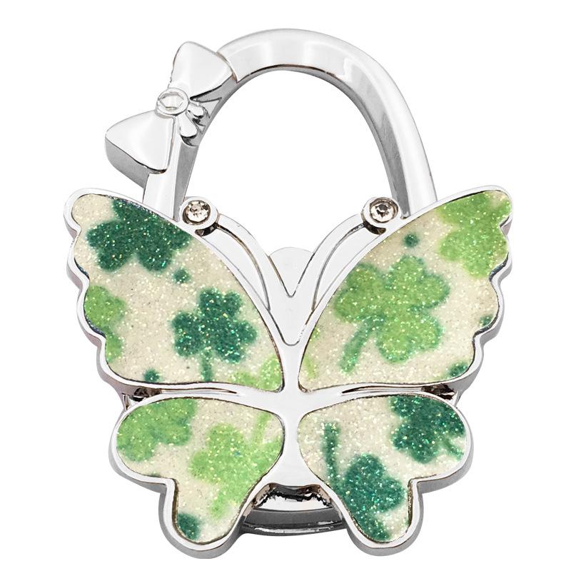 Large Matte Butterfly Hanging Bag Hook - Foldable Women's Bag Buckle & Portable Table Edge Hook for Luggage Accessories.