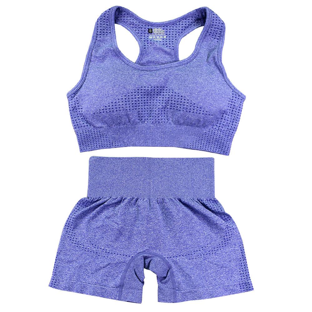 Seamless Two-Piece Racerback Tank & Shorts Yoga Set for Women