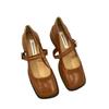 Vintage French Elegant Women's Shoes Shoes Loafers Thick Heels Flat Bottom Casual Shoes Lolita Heeled Sandals