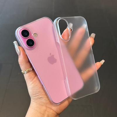 Half Pack Case For iPhone 16 15 14 13 12 11 Pro Max Plus Mini Half-Wrapped Translunt Matte Back Cover Shockproof Frosted Shell