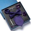 8-Piece Men's High-Grade Tie Set with Gift Box for Weddings and Formal Events