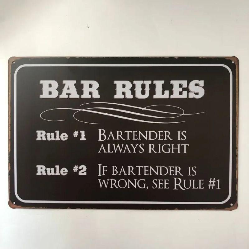Civilized Bathroom Rules Tin Sign for Bathroom & Bar Wall Decor