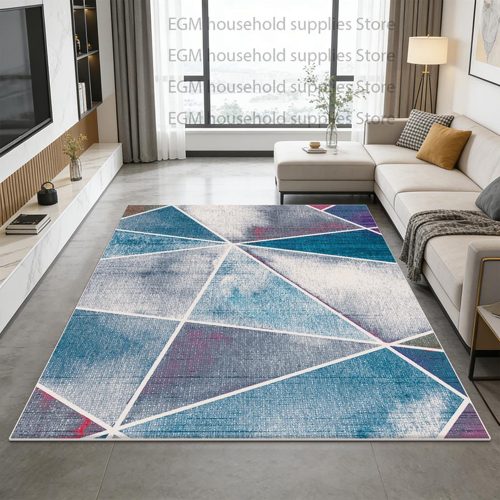 Modern Simple Carpet Geometric Living Room Decor Bedroom Kitchen Floor Mat Non-slip Coffee Table Soft Customizable Rugs Washable