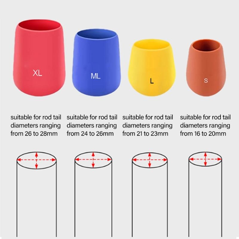 Silicone Rod Bottom Protector Fishing Rod Handle Protective Case Replacement Fishing Rod End Cover Butt Cushions Enduring