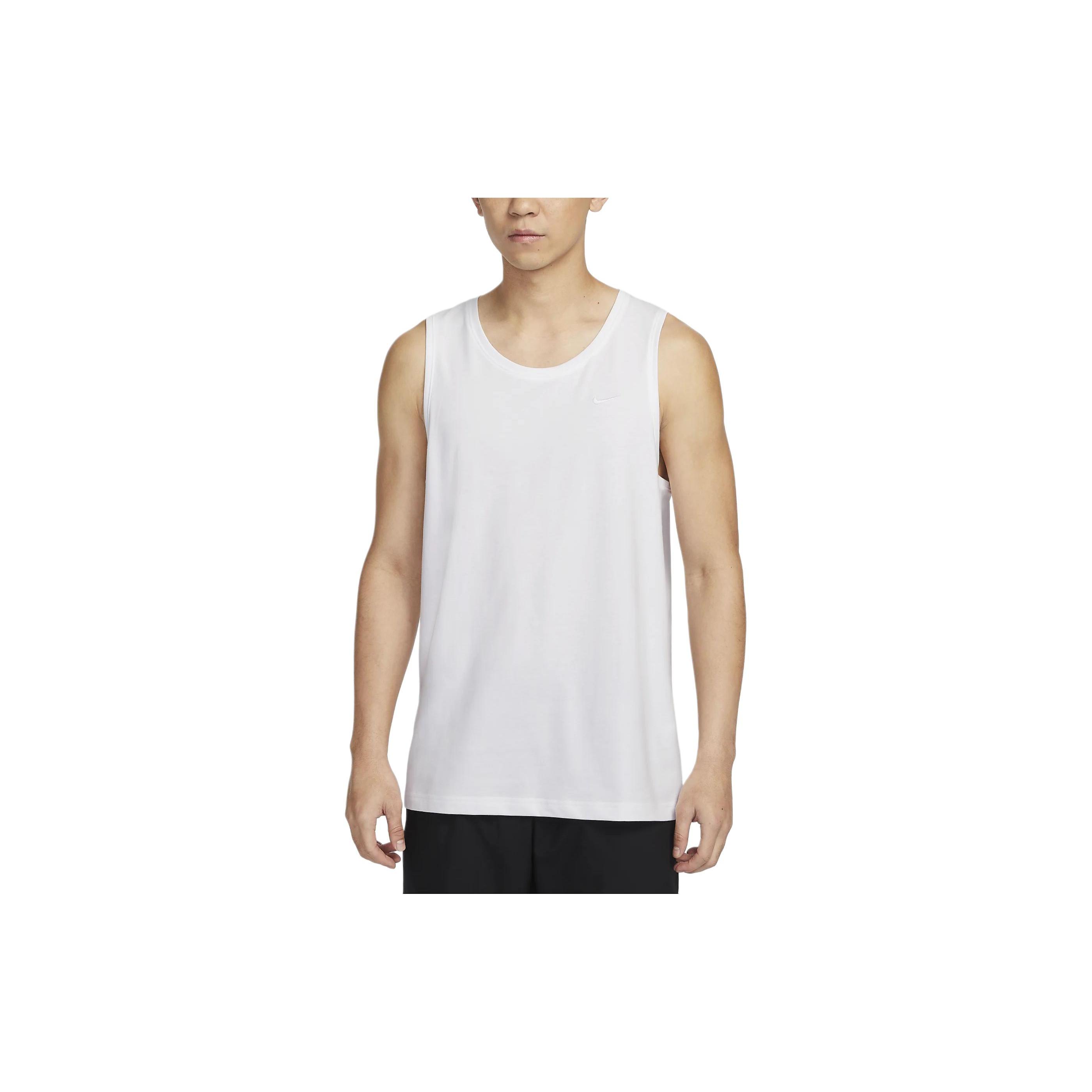 Мужские майки Nike Dri Fit Белые С круглым вырезом Умеренный прямой крой DV9834-100 S