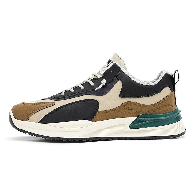 Spring Agassi-style Dad Shoes for Men, Hong Kong Style Casual Running Shoes, Trendy Height-increasing Sports Shoes for Men.