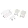 4Pcs White Diy Dollhouse Miniature Living Room Antique Sofa Table Model Kids Toy