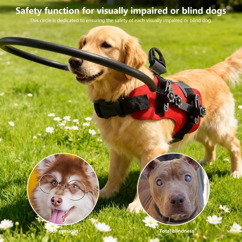 Crashproof Protective Collar for Blind Dog Stable Frame Adjustable Guide Harness Enhancing Pet Mobility Aid