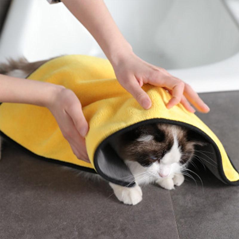 Absorbent Quick Drying Pet Towels Soft Fiber Dog And Cat Bath Towel Convenient Cleaning Towel Pet Supplies