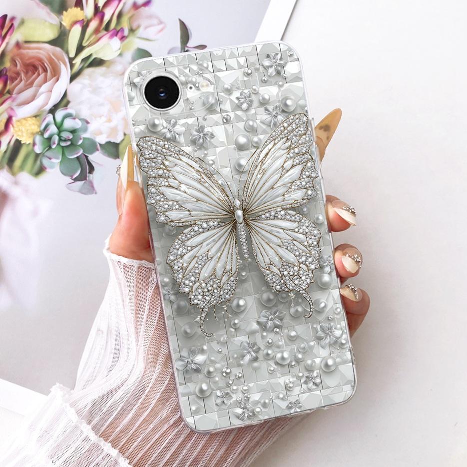For Apple iPhone 16e Case A3409 Luxury Flowers Butterfly Painted Cover Soft Slim Phone Case For iPhone 16e iPhone16e Fundas Bags