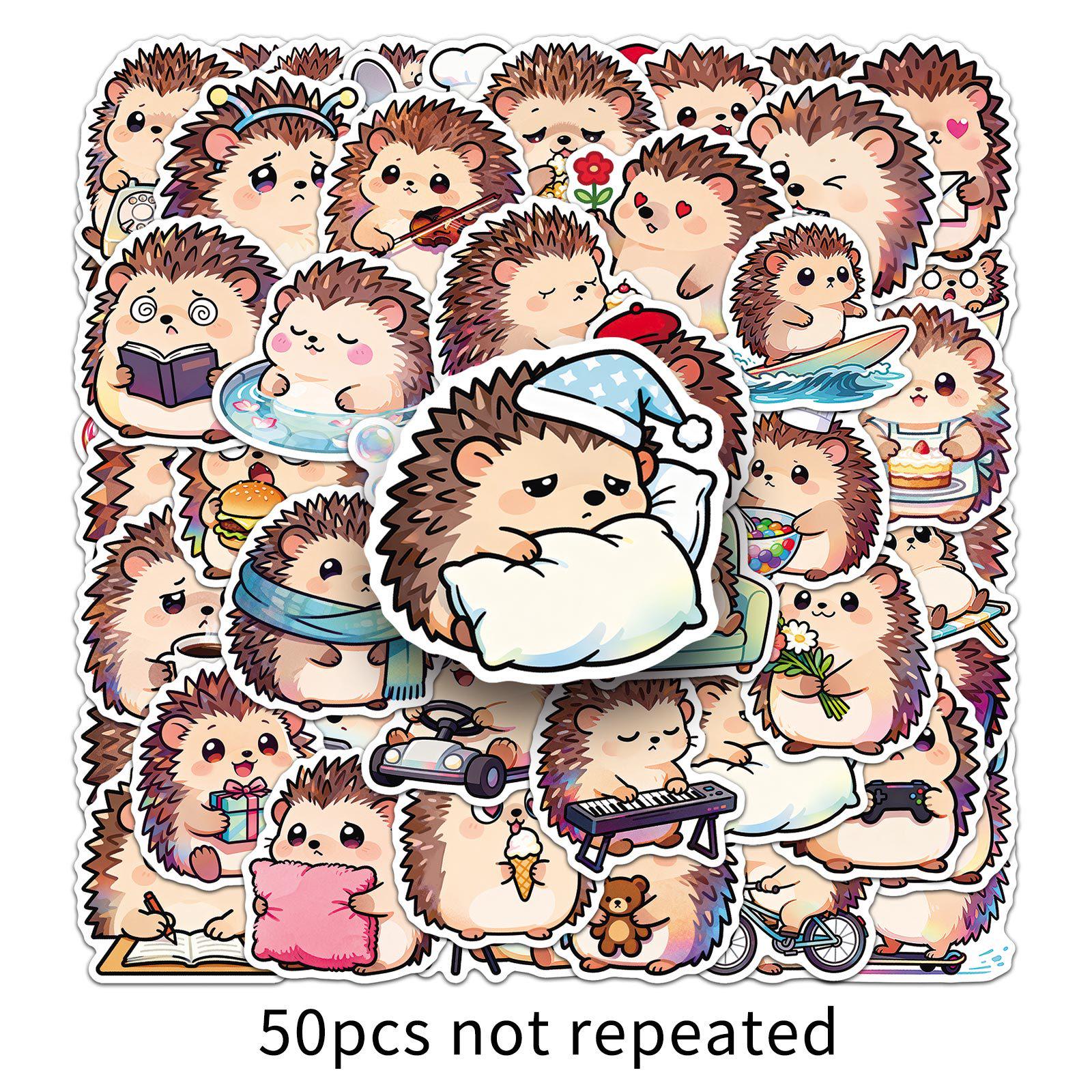 50 шт. Милые Мультяшные Наклейки с Ежиками для DIY-Дневника и Творческих Блокнотов