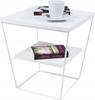 Wire Table V with Shelf Matte White Glossy White