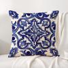 Greek Vacation Style Cushion Cover Natural Linen Organic Fabric Double-Sided Printing Sofa Home Decor Gift Pillow Cover