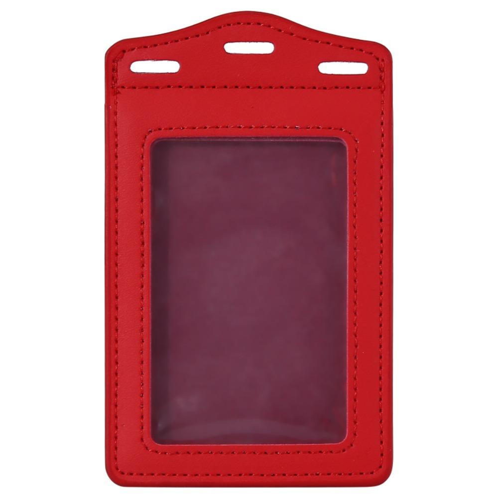 1Pc PU Leather Trifold Duty ID Card Holder Badge Holder for ID Name Card Business Name Tag Student ID Card