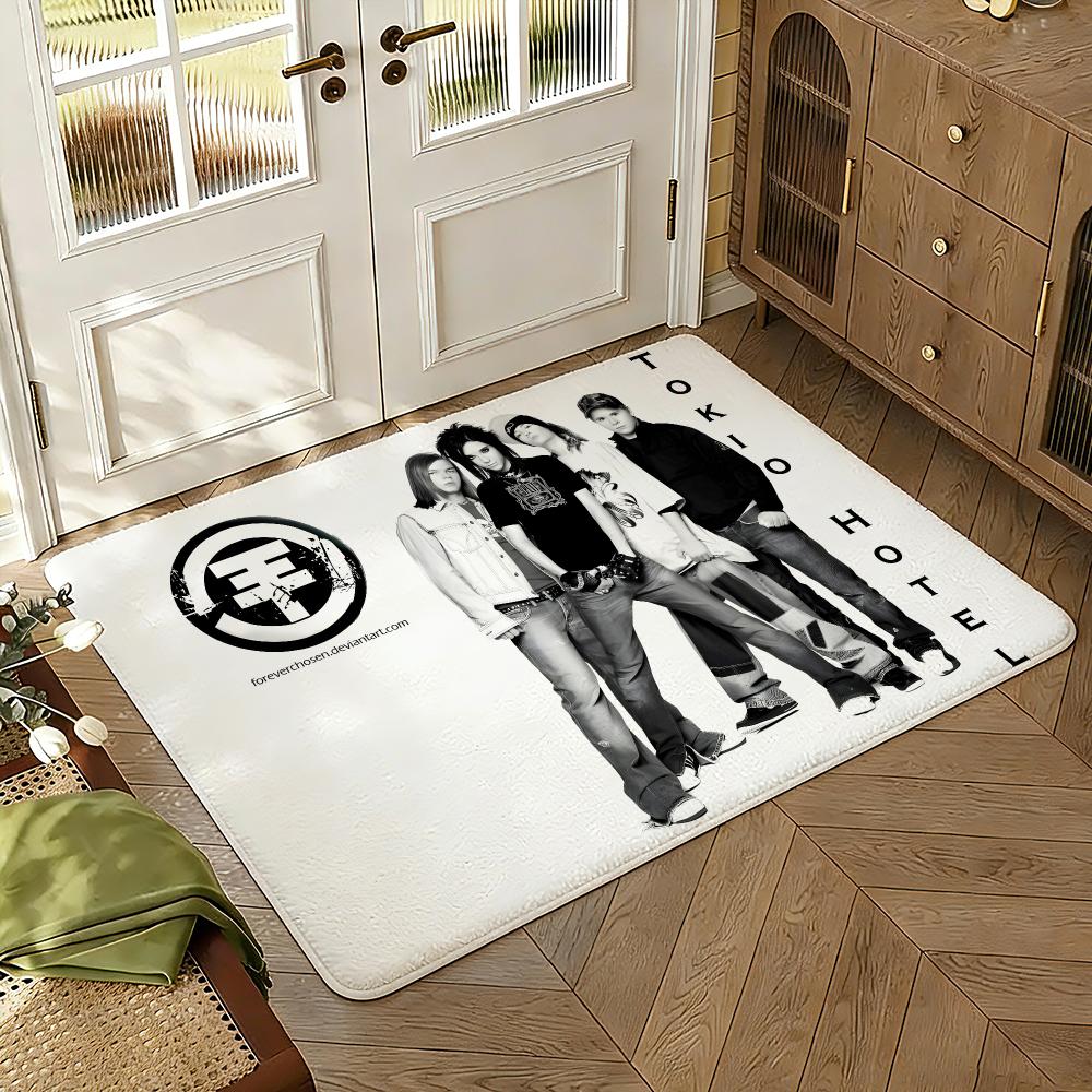 Guitarist T-Tom Kaulitz Singer Floor Mat Soft Thickened Absorbent Non-Slip Bedroom Living Room Door Mat Home Decor Flannel Rugs