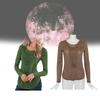 Elegant Lace Patchwork Long Sleeve Cotton Blouse For Women Geometric Design