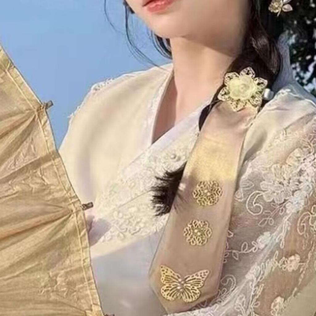 Traditional Korean Yanji Headband For Women Soft And Breathable Butterfly Decors Hairband For Cultural Event Daily Wear