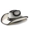 Vintage bull head embellished wide brim straw hat - western cowboy hat for men and women, perfect for vacation and beach