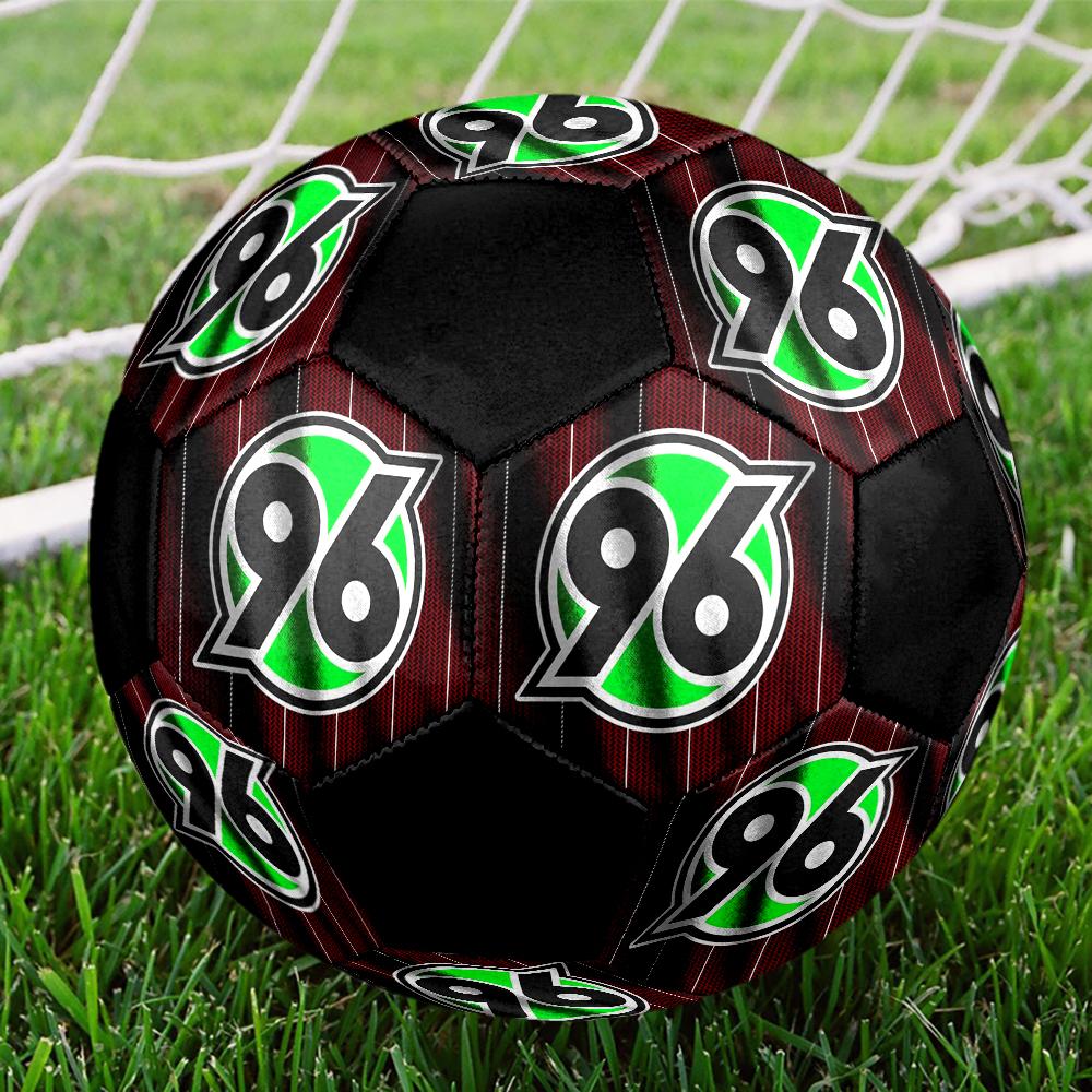 Hannover 96 Indoor Soccer Ball Colorful Machine Stitched PVC Size 5 Team Training Competition Ready Durable High-Bounce Cool Sports Gift