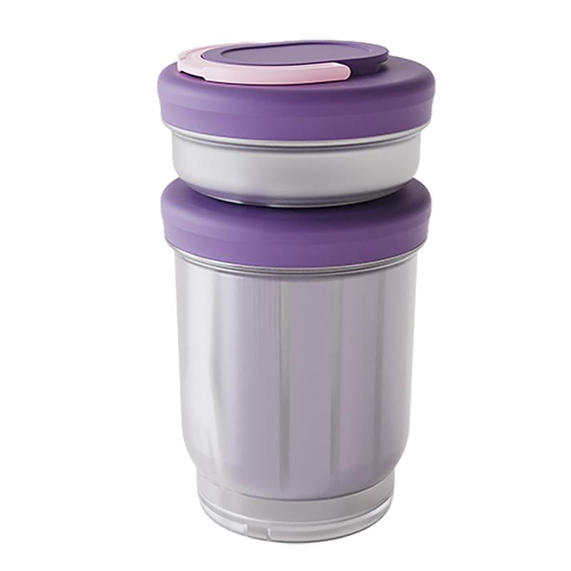 Portable Fruit Cup With Fork, Double-Layer Draining Salad Container, Leak-Proof Food Storage Box For Office, Picnic, And Travel