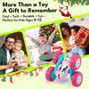 Threeking Remote Control Car for 4WD Stunt Remote Control Car with Birthday Gift for Boys and Indoor and Outdoor Suitable for Children Ages 6 and Pink