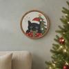 Living Room Decor Christmas Black Cat Wall Decor, Layered Wooden Hanging Sign, Round 2D Art Flat Decoration for Bedroom And Hall Porch Holiday