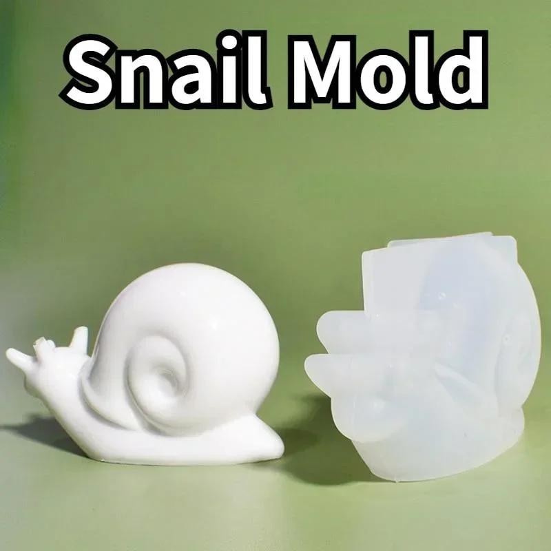 Cute Snail Animal Silicone Casting Mold Crystal Epoxy Resin Mold Snail Making Home Decor Plaster Mold