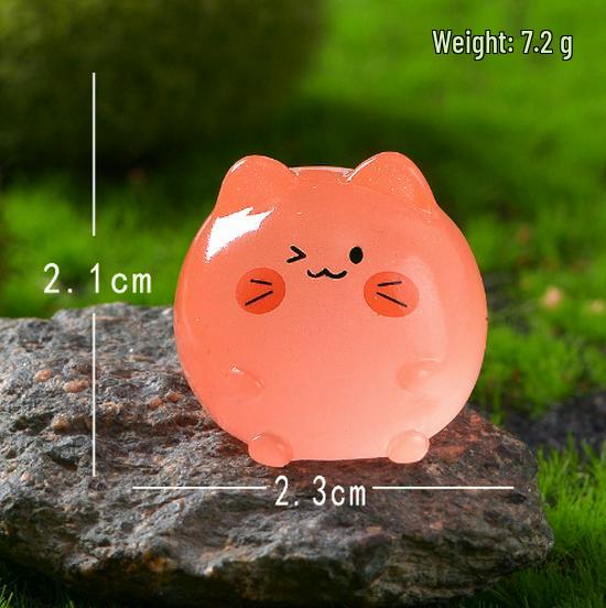 Adorable Luminous Cat Resin Ornament for DIY Micro Landscapes