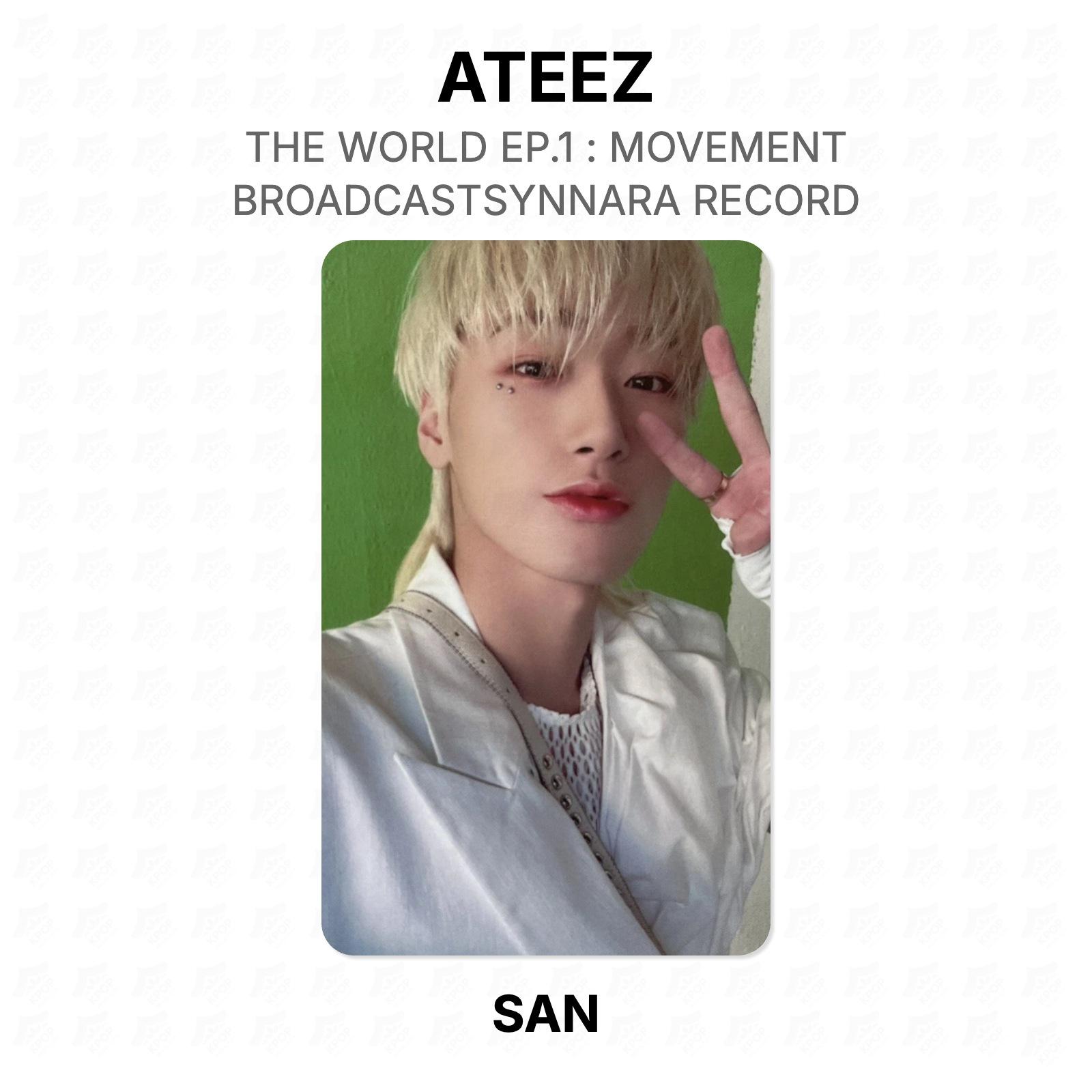 ATEEZ SAN THE WORLD EP.1 : MOVEMENT BROADCASTSYNNARA RECORD Official Photocard SAN