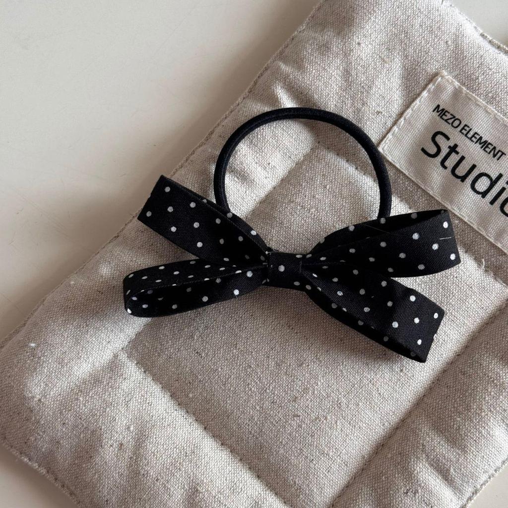 French Black & White Polka Dot Bow Hair Claw – Versatile Fashion Shark Clip