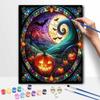 Disney DIY Painting Kit Nightmare Stained Glass Moon Pumpkin Classic Style Home Decor Craft Gift Idea Art Design for Living Room Decor