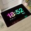 Digital Clock Welcome Mat Washable Anti-Slip Kitchen Carpet Bathroom Bedroom Floor Mat Home Decoration
