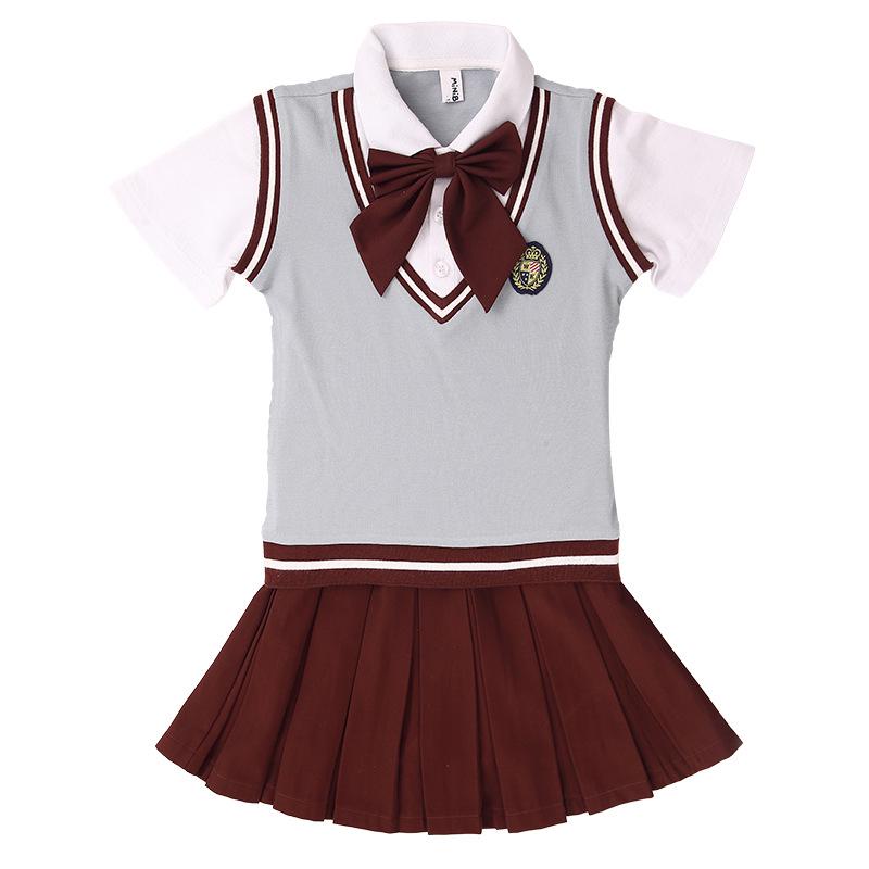 Summer 2020 British Style Primary School Uniform Set for Boys and Girls
