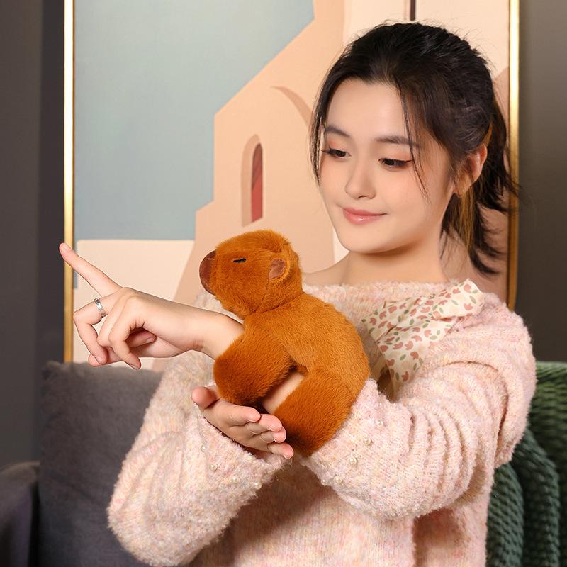 Cute Cartoon Capybara Pants Ring Bracelet Children's Wrist Plush Toy Patting Circle Bear Doll Doll